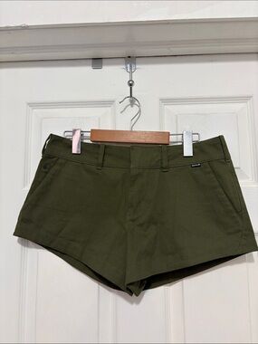 NWT Hurley Low Rise Chino Shorts-Olive Green